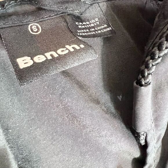 Bench Anorak Jacket Women's Small Black Hooded Full Zip Cotton Blend Windbreaker - Picture 4 of 9